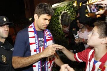 El Atlético de Madrid celebra el título de Liga en el restaurante Asador Donostiarra. Diego Costa.