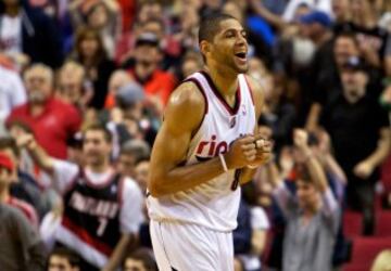 Batum, durante el partidazo de la jornada entre Blazers y Warriors.