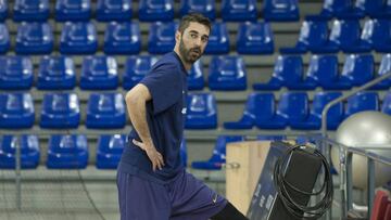 Juan Carlos Navarro, en un entrenamiento con el Barcelona.
