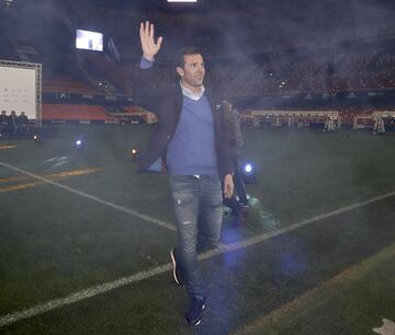 Marchena durante la presentación del partido de las Leyendas del Valencia.