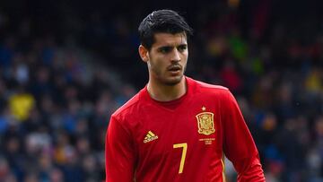 Morata, durante un partido con España.
