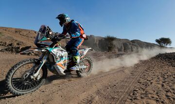 Ignacio Sanchís durante la segunda etapa del Dakar. 