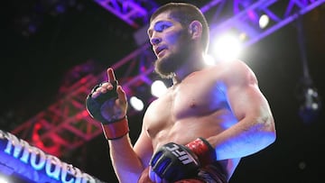 Khabib Nurmagomedov durante uno de sus combates en UFC.