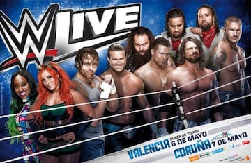 Cartel promocional de la gira de la WWE por España.