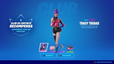 Club de Fortnite marzo 2022: skin Tracy Trabas y sus objetos ya disponibles