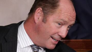 (FILES) In this file photo taken on October 29, 2015, US Representative Ted Yoho, Republican of Florida, during voting for the new speaker for House of Representatives in Washington, DC. - Yoho courted controversy on July 21, 2020, after he was accused of