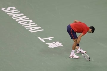 Djokovic shows his frustration on his way to defeat to Bautista.