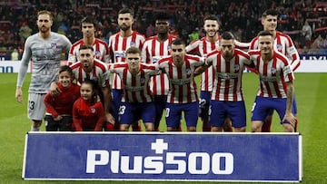 Once del Atl&eacute;tico contra el Barcelona.