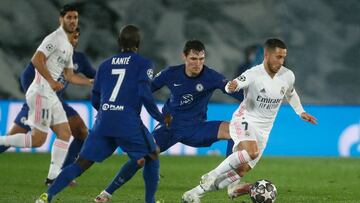 Eden Hazard durante un partido con el Real Madrid