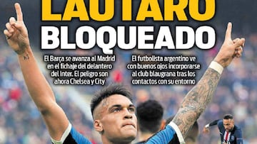 Portada del Sport del 16 de marzo con Lautaro Martínez como protagonista.