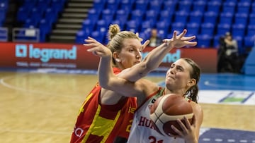 Laura Gil, pívot de la Selección, durante el partido del Eurobasket ante Letonia.