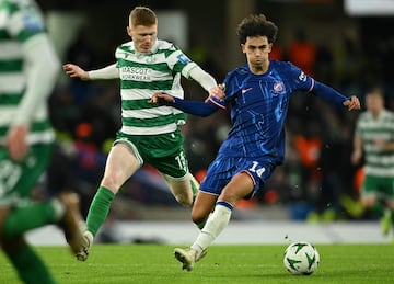 João Félix, jugador del Chelsea, durante el partido de Conference League ante el Shamrock Rovers.