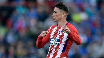 Torres, en uno de sus últimos partidos con el Atlético de Madrid.