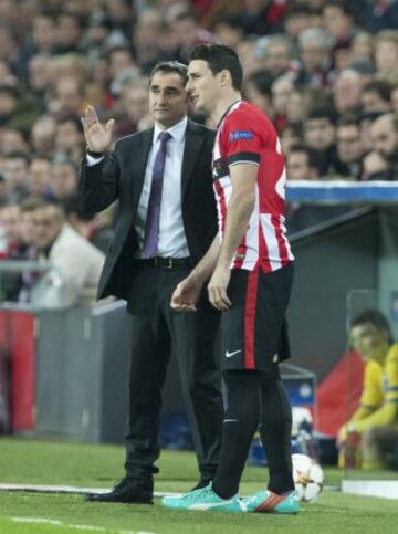 Ernesto Valverde entrenador del Athletic de Bilbao y Aduriz