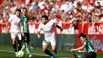 Imagen del pasado derbi entre Sevilla y Betis disputado en el Sánchez-Pizjuán.