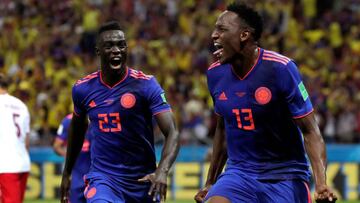 Davinson S&aacute;nchez y Yerry Mina, jugadores de la Selecci&oacute;n Colombia