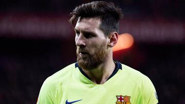 Soccer Football - La Liga Santander - Athletic Bilbao v FC Barcelona - San Mames, Bilbao, Spain - February 10, 2019   Barcelona&#039;s Lionel Messi during the match           REUTERS/Vincent West