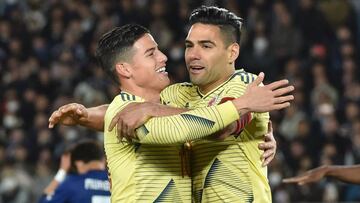 Falcao y James con la Selección Colombia