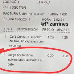 "Cargo por técnicas adivinatorias": el suplemento que cobra un bar a los clientes indecisos