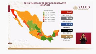 Mapa y casos de coronavirus en México por estados hoy 19 de abril
