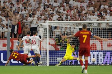 0-1. Paulo Dybala supera Bono con un disparo cruzado al palo izquierdo del portero del Sevilla.