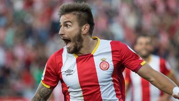 Portu celebra un gol con el Girona. 