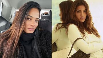 Las dos modelos y surfistas Júlia Muniz y Mahina Florence posan ante la cámara con prendas de moda, en el coche y ante un espejo.