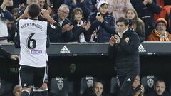 Marcelino aplaude la actuaci&oacute;n de Maksimovic al ser sustituido el pasado martes ante Las Palmas.