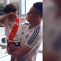 Thiago, el pequeño hincha de River que conoce a Santos 'Bolé'