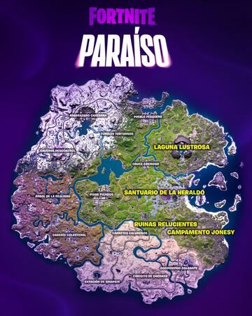 Todas las ubicaciones con nombre del mapa de Fortnite Temporada 4