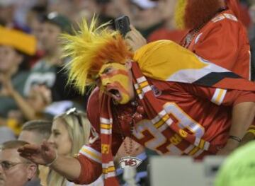 Un aficionado de los Kansas City Chiefs durante el partido ante los Green Bay Packers.