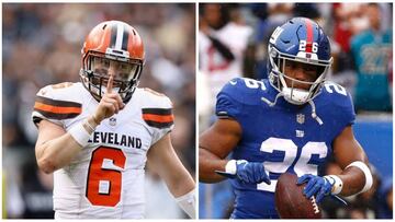 El quarterback de los Browns y el running back de los Giants pusieron en juego un costoso collar para el ganador del premio al Novato del Año.