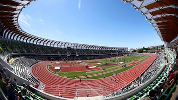 Why are the World Athletics Championships being held in Eugene, Oregon?