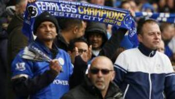 Aficionados del Leicester en el King Power Stadium durante el último partido ante el Swansea.