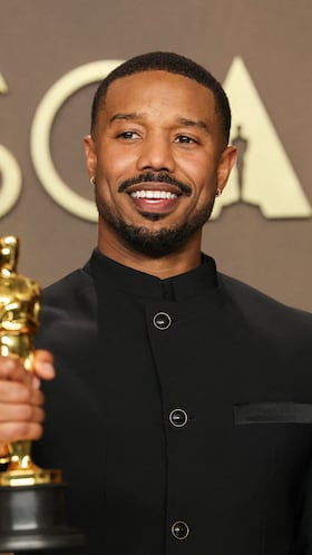 Michael B. Jordan poses with the Oscar for Best Actor for "Sinners" in the Oscars photo room at the 98th Academy Awards in Hollywood, Los Angeles, California, U.S., March 15, 2026. REUTERS/Mario Anzuoni