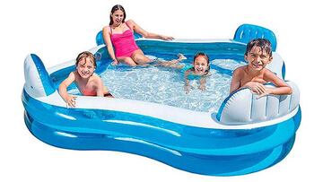 Piscina hinchable cuadrada con asientos Intex