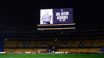 Arquitecto Hector Benavides during the game Tigres UANL vs Pumas UNAM, corresponding to second leg match of the Torneo Apertura 2023 of the Liga BBVA MX Femenil, at Universitario Stadium, on November 13, 2023. 
<br><br>
Arquitecto Hector Benavides R.I.P durante el partido Tigres UANL vs Pumas UNAM, correspondiente al partido de Vuelta de Cuartos de Final del Torneo Apertura 2023 de la Liga BBVA MX Femenil, en el Estadio Universitario, el 13 de Noviembre de 2023