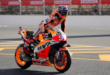 Marc Márquez durante la calificación en el circuito de Motegui.