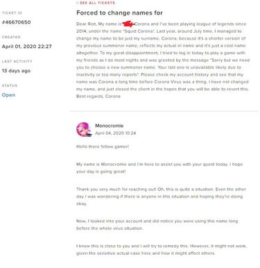 Riot pide a un jugador de LOL modificar su nombre de usuario porque se llama Corona