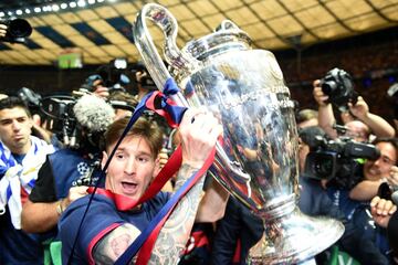 Leo Messi ha conseguido cuatro trofeos de Champions League con el FC Barcelona (2006, 2009, 2011 y 2015).