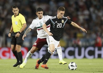 México vs Argentina en partido amistoso de Fecha FIFA en 2018.