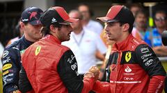 Sainz y Leclerc tras la carrera al sprint en el Red Bull Ring.