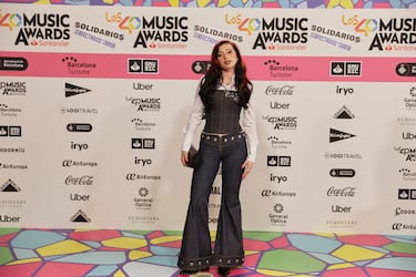 Jessica, posando en el photocall de Los40 Music Awards.