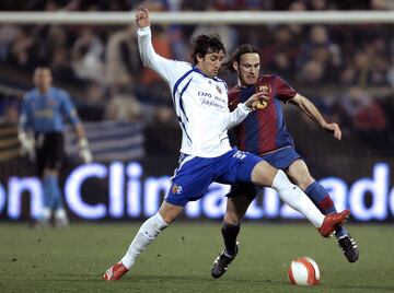 También se enfrentaron en LaLiga, Gabi en el Barcelona y Diego en el Zaragoza. Lo singular es que también fueron compañeros en el Zaragoza.