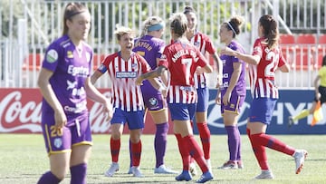 Las jugadoras del Atlético celebran un gol.