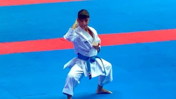 Sandra S&aacute;nchez, durante una de sus katas en la Premier League de  Mosc&uacute;.