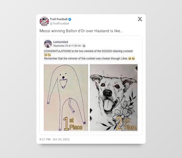 Los mejores memes del Balón de Oro 2023
