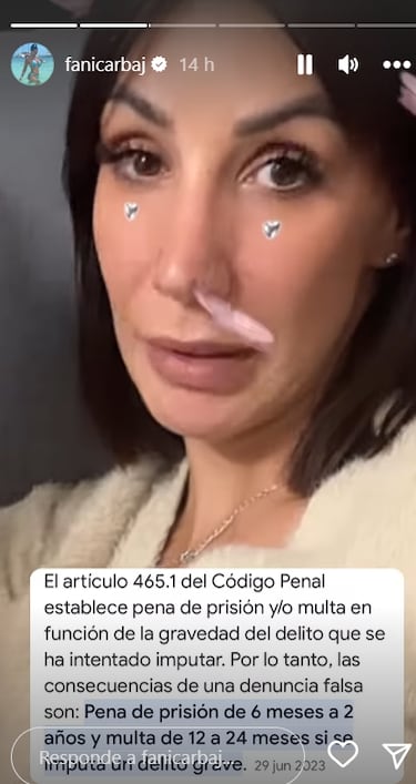 Fani Carbajo actualiza el estado de salud de su hijo y amenaza con el Código Penal
