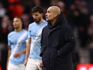 Soccer Football - Premier League - Sunderland v Manchester City - Stadium of Light, Sunderland, Britain - January 1, 2026 Manchester City manager Pep Guardiola after the match Action Images via Reuters/Lee Smith EDITORIAL USE ONLY. NO USE WITH UNAUTHORIZED AUDIO, VIDEO, DATA, FIXTURE LISTS, CLUB/LEAGUE LOGOS OR 'LIVE' SERVICES. ONLINE IN-MATCH USE LIMITED TO 120 IMAGES, NO VIDEO EMULATION. NO USE IN BETTING, GAMES OR SINGLE CLUB/LEAGUE/PLAYER PUBLICATIONS. PLEASE CONTACT YOUR ACCOUNT REPRESENTATIVE FOR FURTHER DETAILS..