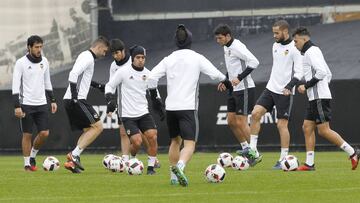 Entrenamiento del Valencia.